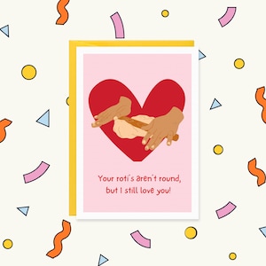 Grappige Roti Card - Valentijnsdagkaart - Punjabi Love - Punjabi - Desi Cards - Lahore - Punjabi Cards - Punjabi Birthday Desi Verjaardagskaart