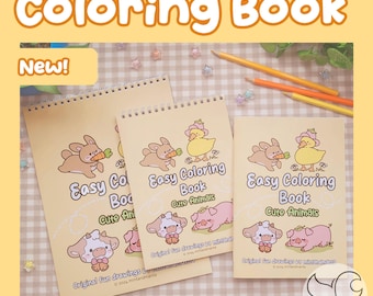 Easy Coloring Book Cute Animals | Coloring Book for Kids & Adults busy book