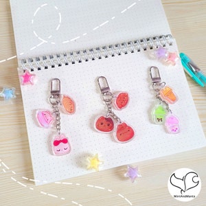 Cute Food Acrylic Charms | Keychain Accessory Charm Clip Aesthetic Kawaii