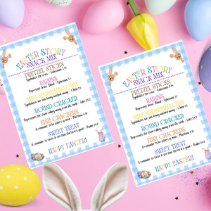 SOFORTIGER DOWNLOAD Ostern Geschichte Snack Mix Druckbare Karte Tag - Leckereien - Leckerlibeutel - Ostern - Kinderkirche - Party - Sonntagsschule