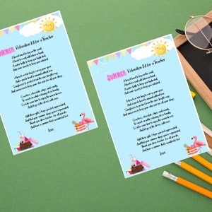Teacher - Summer Relaxation Kit Poem Gift Bag Tag for a Teacher- Thank You Teacher - Preschool - Primary - Elementary