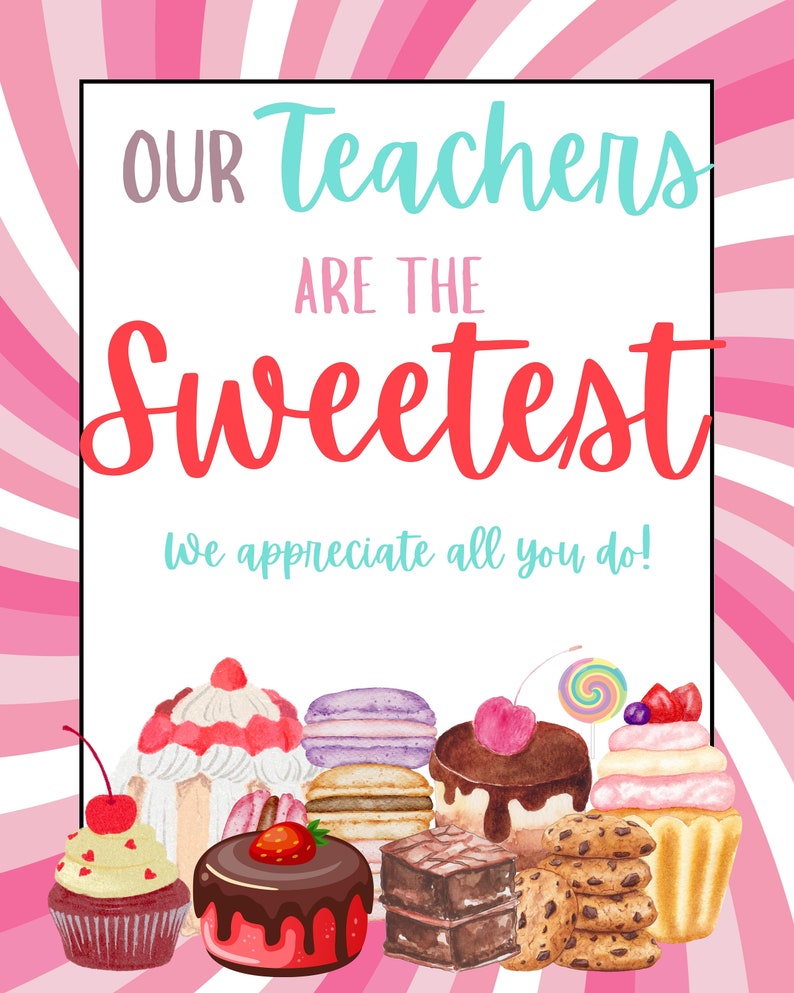 Teacher Appreciation Signs Bundle Teacher Thank You Flyers - Instant ...