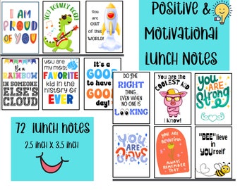 Kids Lunchbox Notes: 72 Motivational Cards (Digital Download)