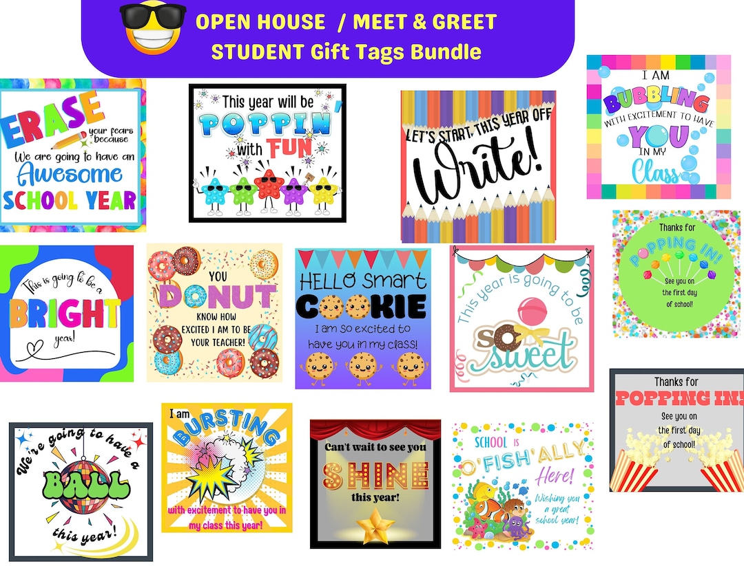 Open House Student Gift Tags Bundle: 14 Designs (instant Download) - Etsy