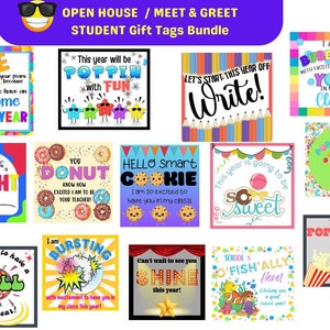 School Open House Meet and Greet Student Treat Gift Tags Meet & Greet  STUDENT Gift Tag  Gift Tags Bundle Teacher  - Instant Download