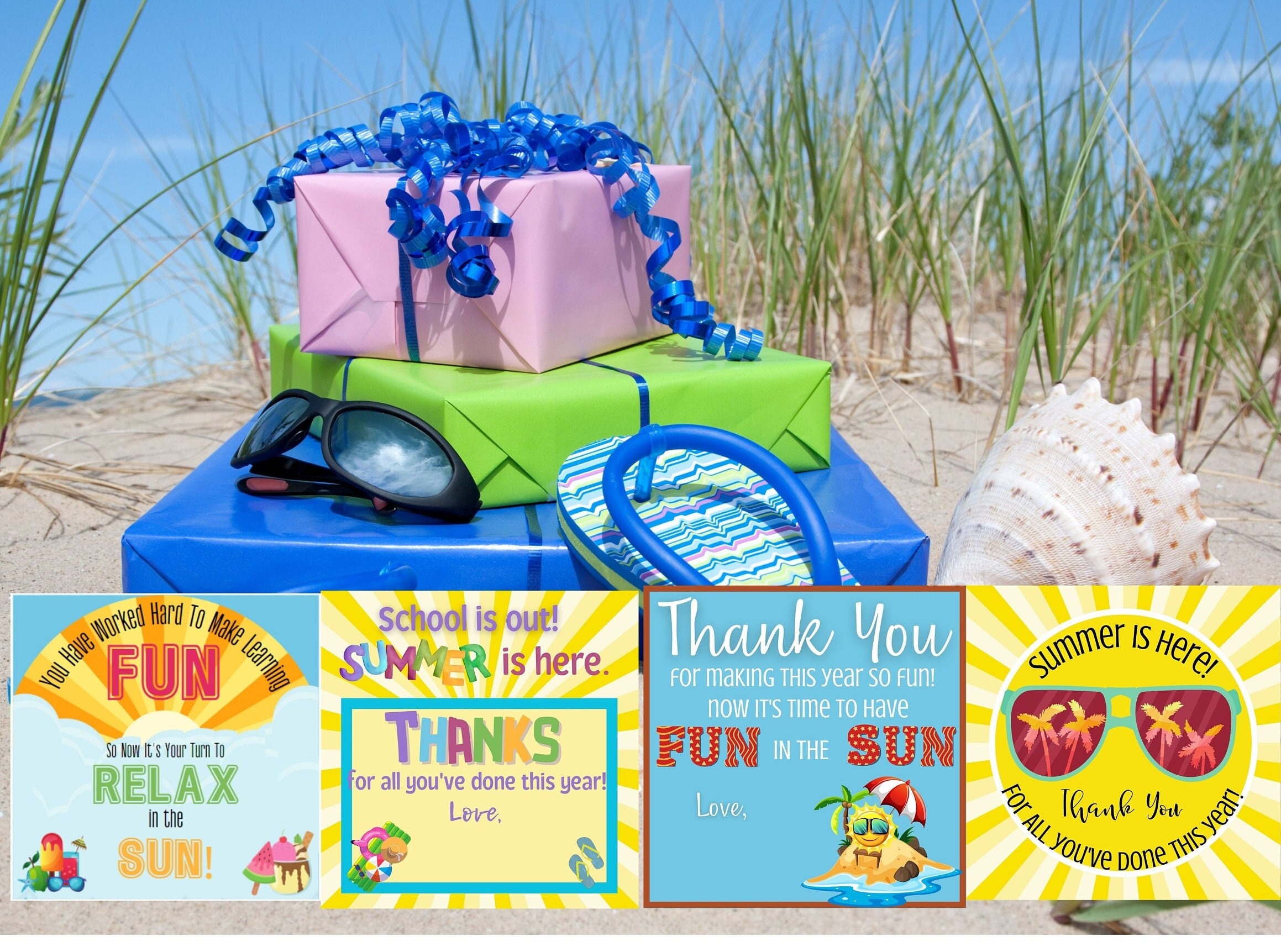 Summer Teacher Appreciation Gift Tags: End of Year Thank You (instant ...