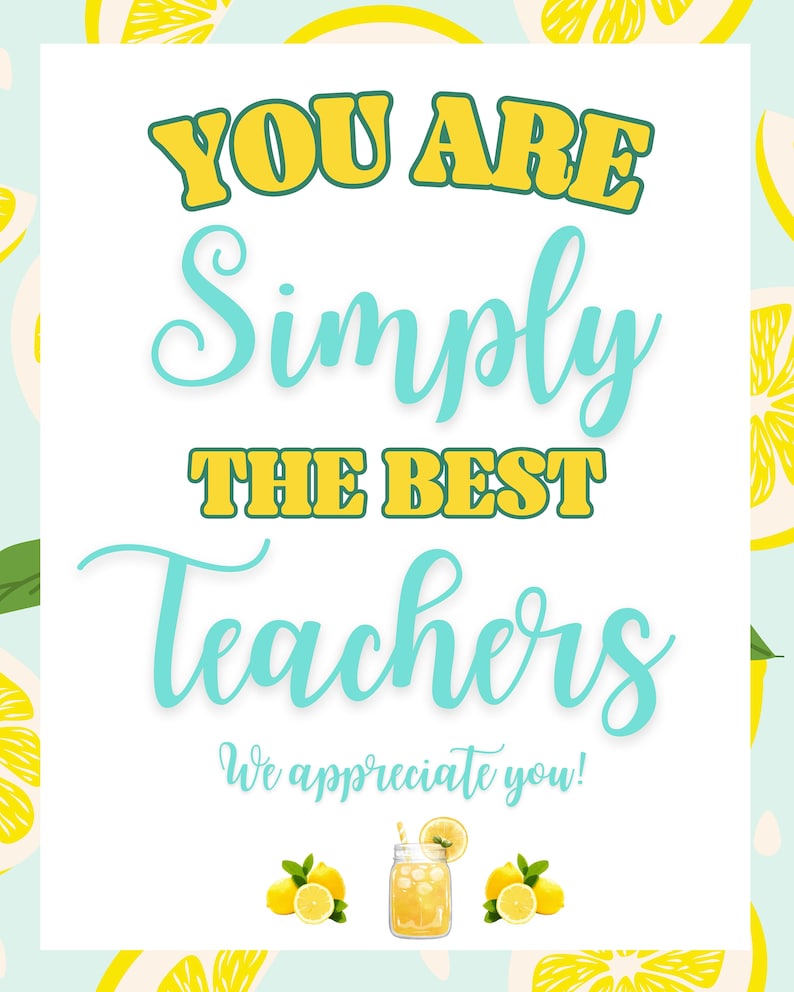 Teacher Appreciation Signs Bundle Teacher Thank You Flyers - Instant ...