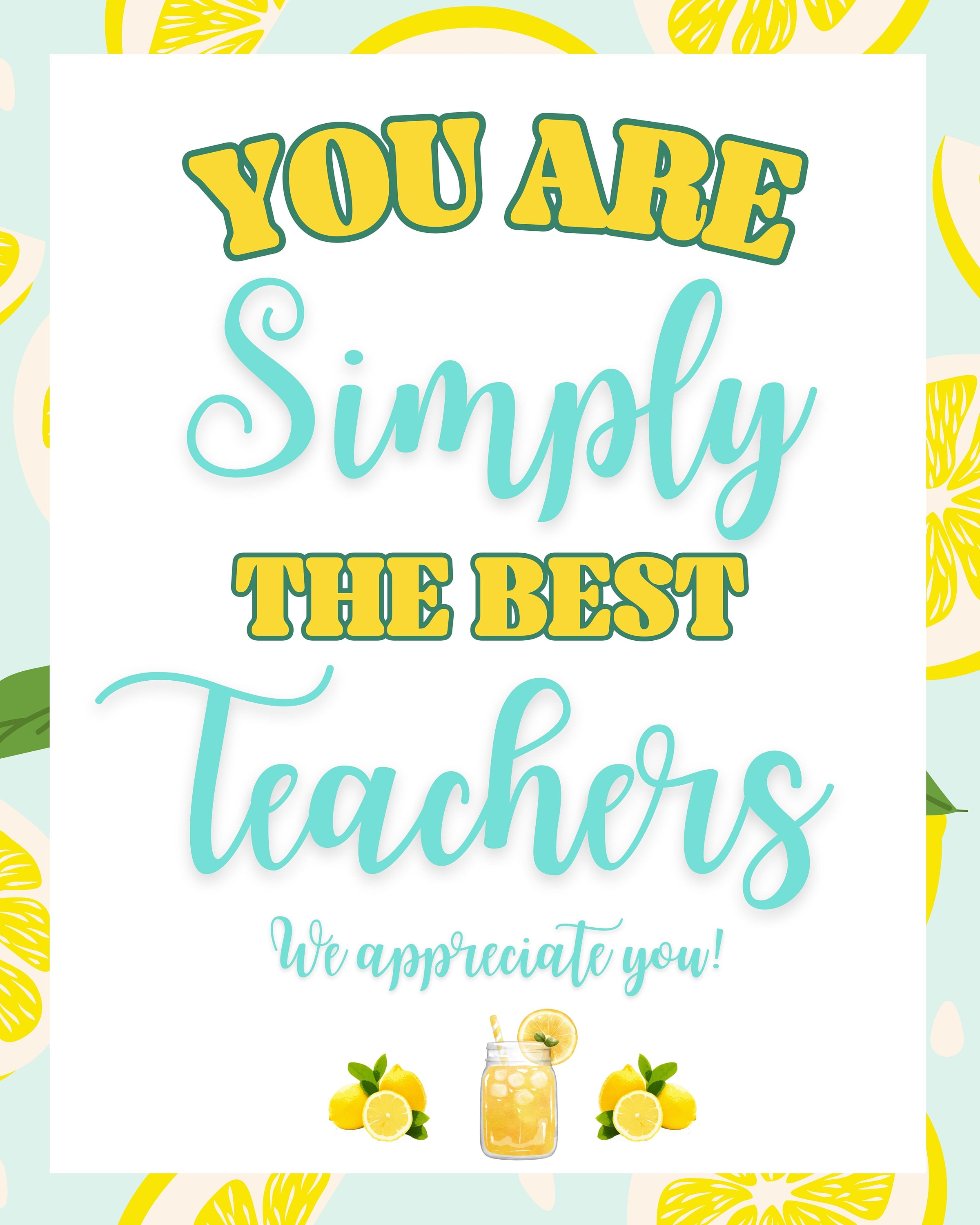 Teacher Appreciation Signs Bundle Teacher Thank You Flyers - Instant ...