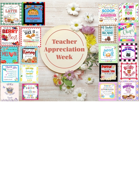 Teacher Appreciation Gift Tags: Treat Bag Tag Bundle (Instant Download)
