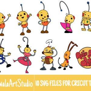10 Colored Layered Rollie Pollie Ollie 2000’s Cartoon SVG Files/Bundle For Cricut, SVG, Layered, Digital Art