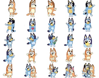 Bluey Dog Svg Bundle, Blue Dog Birthday Bundle Blue Dog Family Png Files,Family,Blue Dog Cut Files For Circut, Silhouette