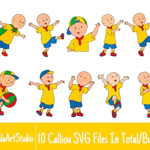 10 Calliou SVG Files Total/Bundle For Cricut, SVG, Layered, Digital Art, printable clipart