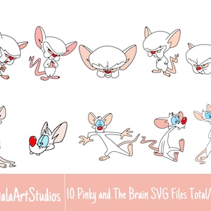 10 Pinky and The Brain SVG Files Total/Bundle For Cricut, SVG, Layered, Digital Art, printable clipart