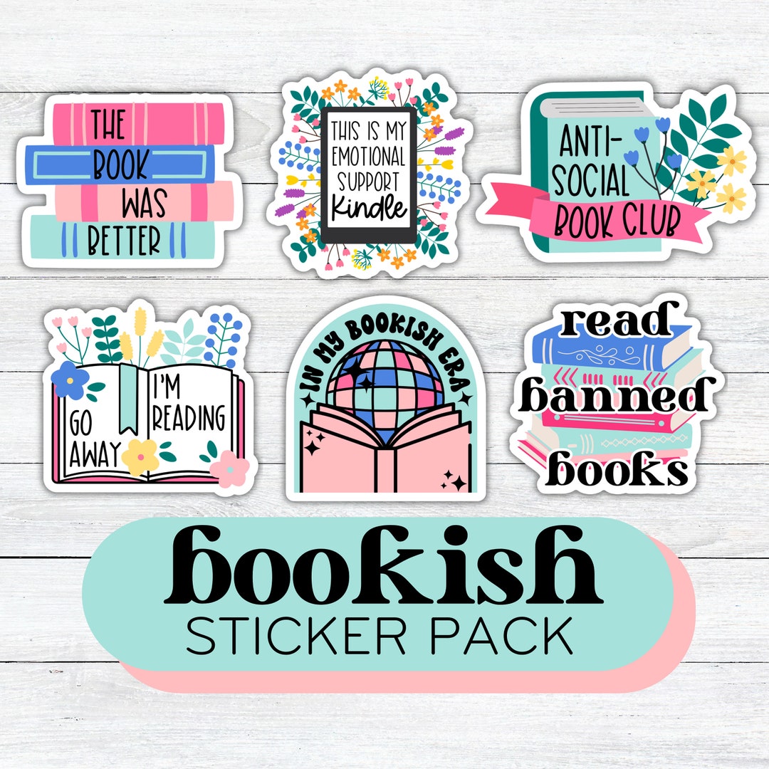 Bookish Sticker Pack - 6 Reading Stickers for Book Lovers - Bookish Era ...