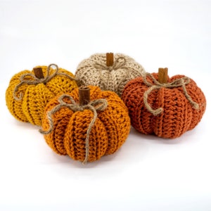 Farmhouse Crochet Pumpkins, Fall Pumpkins, Crochet small Pumpkins, Pumpkin & Cinnamon stick, Fall Season, Autumn, Home Decor, Gift for her