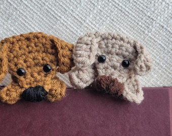 Marque-page teckel au crochet, marque-page chiot au crochet, marque-page teckel, marque-page fait main, cadeaux pour amoureux des livres, cadeaux pour amoureux des chiens, cadeaux pour enseignants.