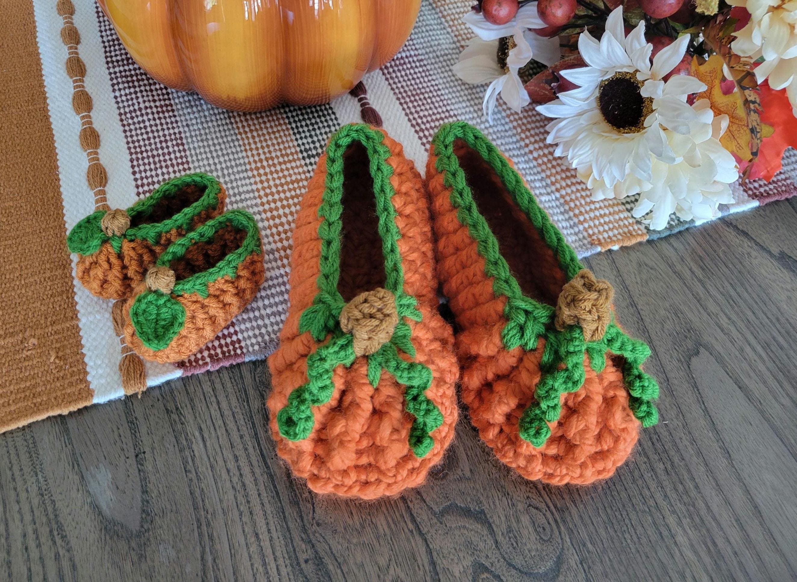 Petit Chaussons Chaussons Citrouille Bebe Tricot Chaussons