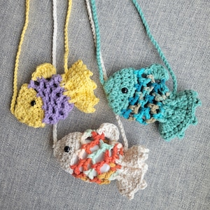 Crochet Fish AirPods Pouch – Handmade Cotton Earbuds bag, Samsung Earbuds, Apple iPods or medicine case pouch
