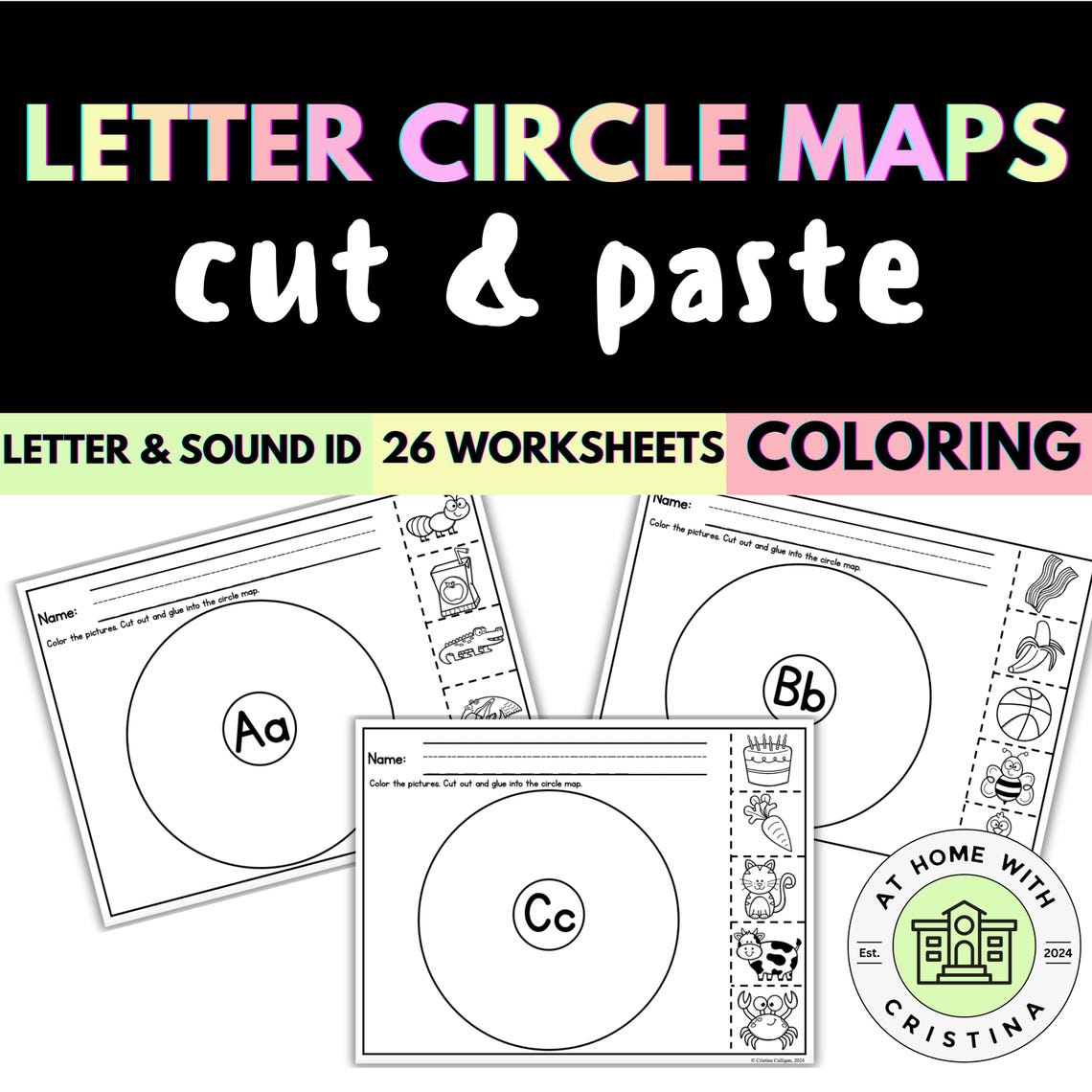 Circle Map Letter Worksheets | ABC Circle Map Worksheets | Letter ID ...