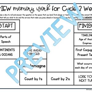Classical Conversations Cycle 2 Memory Work Review Games | Weeks 1–24 CC Printable Board Games | Homeschool Memory Work Activity image 5