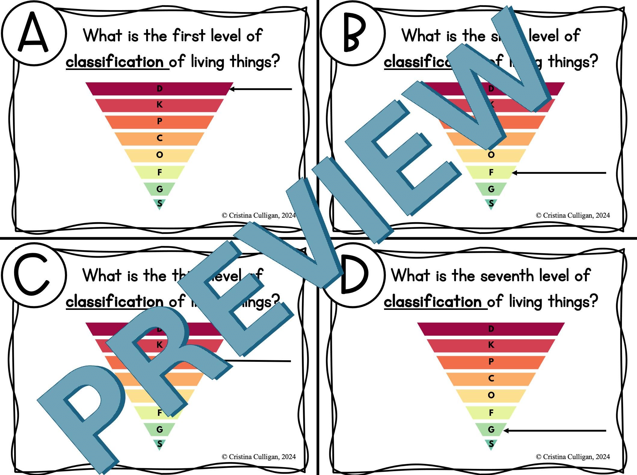 Classification of Living Things Task Cards - Classical Conversations ...
