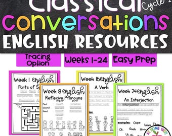Classical Conversations Cycle 2 English Traceable Manuscript | Memory Work Handwriting | CC | Homeschool