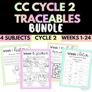 Zestaw kolorowanek CC-Cycle 2 Tracing BUNDLE – tygodnie 1–24 | 4 PRZEDMIOTY