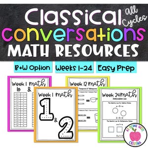 Classical Conversations Cycle 1, 2 and 3 Math | Black and White Coloring Pages | Cycle 1, 2 & 3 Memory Work Printable | Homeschool Resource