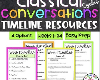 Cycle 1, 2, 3 Timeline Bundle | 96 Pages | Full Color, Coloring, Manuscript & Cursive Activities | Timeline Review Resource