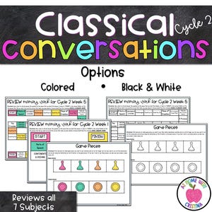 Classical Conversations Cycle 2 Memory Work Review Games | Weeks 1–24 CC Printable Board Games | Homeschool Memory Work Activity image 2