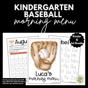 Menú matutino de jardín de infantes / Menú matutino de béisbol / Menú matutino de educación en el hogar / Calendario / Horario matutino / Menú matutino