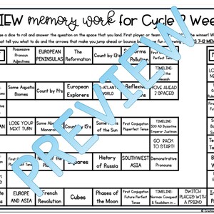 Classical Conversations Cycle 2 Memory Work Review Games | Weeks 1–24 CC Printable Board Games | Homeschool Memory Work Activity image 7