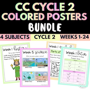 CC-Cycle 2 Colored Poster Pages BUNDLE-Weeks 1-24 | 4 SUBJECTS