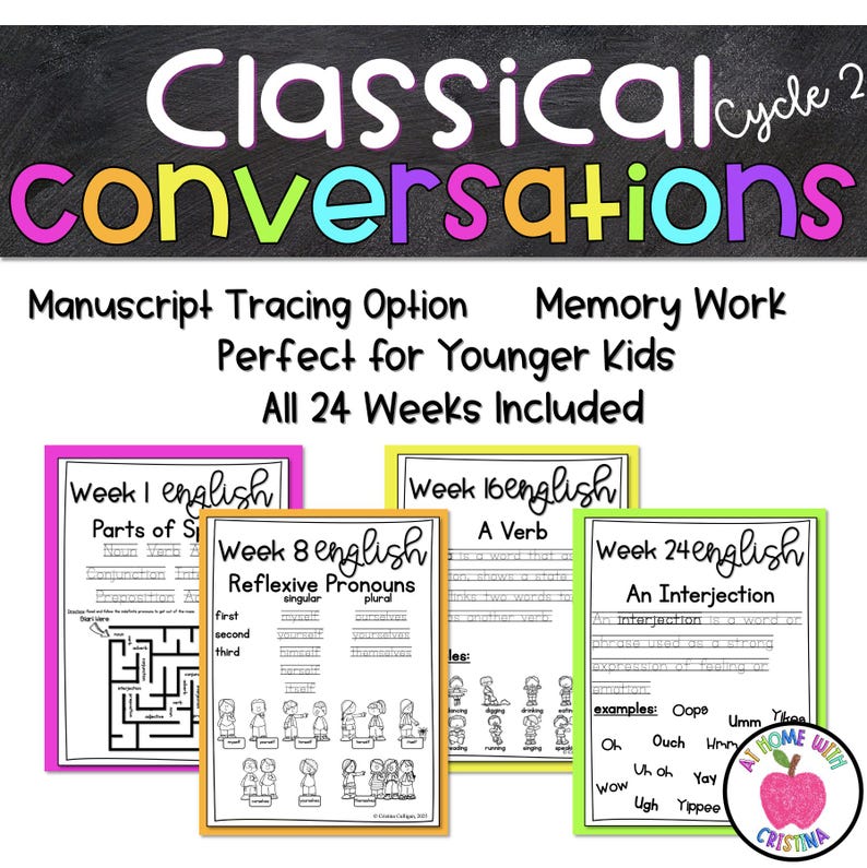 Classical Conversations Cycle 2 English Traceable Manuscript | Memory ...