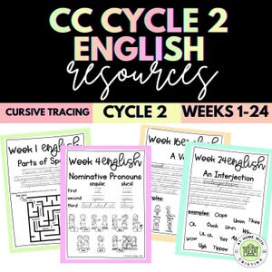 CC-Cycle 2 English Cursive Traceable Coloring Page-Weeks 1-24-Classical Conversations