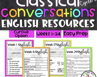 Classical Conversations Cycle 3 English | Cursive Tracing Pages | CC Cycle 3 Memory Work Printable | Homeschool Resource