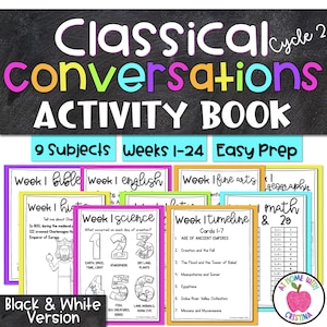 Classical Conversations Cycle 2 Coloring Pages Bundle | CC Memory Work Homeschool Printable | Weeks 1-24 | All 9 Subjects