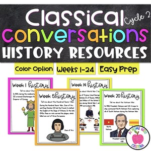 Classical Conversations Cycle 2 History | Colored Poster Pages | CC Cycle 2 Memory Work Printable | Homeschool Resource