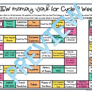 Classical Conversations Cycle 2 Memory Work Review Games | Weeks 1–24 CC Printable Board Games | Homeschool Memory Work Activity image 6