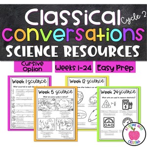 Cycle 2 Science Companion Pages | Cursive Tracing Pages | Homeschool Science Worksheets | Printable PDF | 24 Weeks