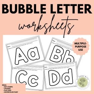 Planilhas de letras de bolhas | Planilhas de letras de bolhas do alfabeto | Planilhas de letras do alfabeto | Planilhas do alfabeto