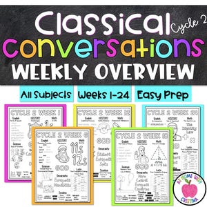 Classical Conversations Cycle 2 Weekly Overview Coloring Pages | Memory Work Review | Homeschool Printable | Tutor Resource | All Subjects