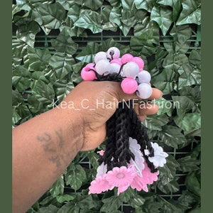 Senegales Twist Ponytails with Barrettes Ponytails for kids braided ponytails babies ponytails extension for kids clip n go ponies 8bundles