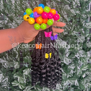 Ponytails for kids braided ponytails  with curls babies ponytails extensions kids braided ponytails clip and go ponytails 8 bundles