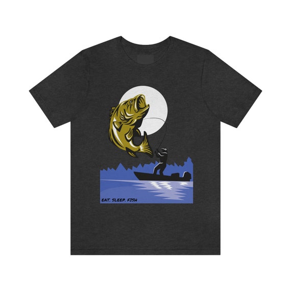 Men's t-shirt funny fishing shirts for men bass trout crappie fish