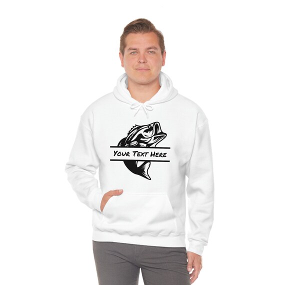 Custom Text Fishing Hoodie, Mens Fishing Shirt, Fishing Shirt for