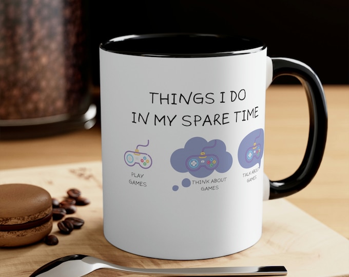 Gamer's Coffee: A Comfortable 11oz Accent Coffee Mug for Video Game Fans - Spare Time  - Birthday, Anniversary or a Just Because Present