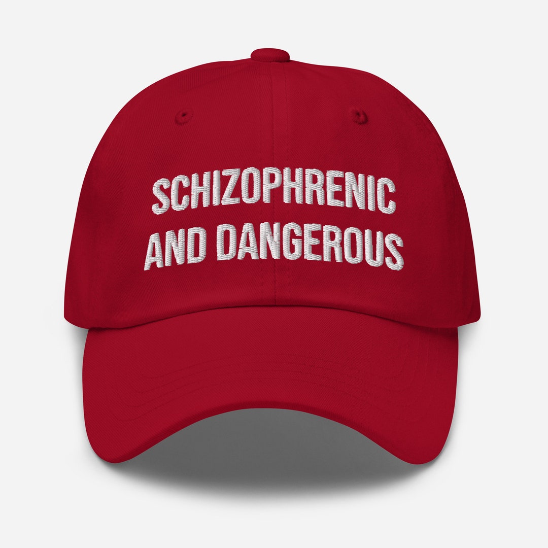 Schizophrenic and Dangerous Dad Hat Men's Unisex Funny Hats, Cursed