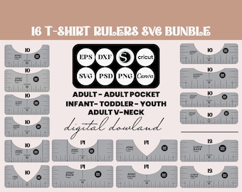 Tshirt Ruler Printable Bundle, T-shirt Alignment Tool Templa