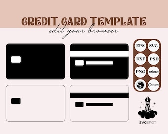 Credit Card Template SVG, Debit Card Svg,  Credit Card Skin, Money Svg, PNG, Credit Card  Instant Download